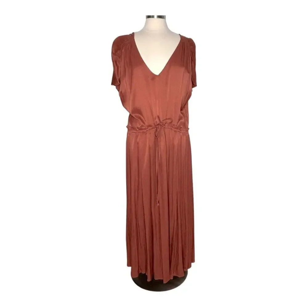 Free People Love and Feeling Midi Dress Copper Large NWT